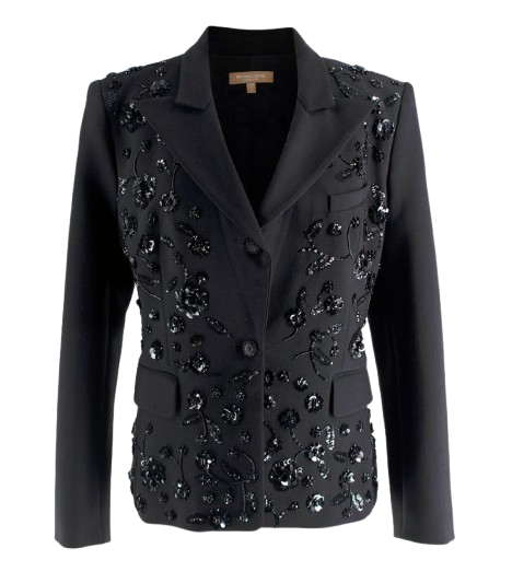 Michael Kors Sequin Floral Black Dinner Jacket