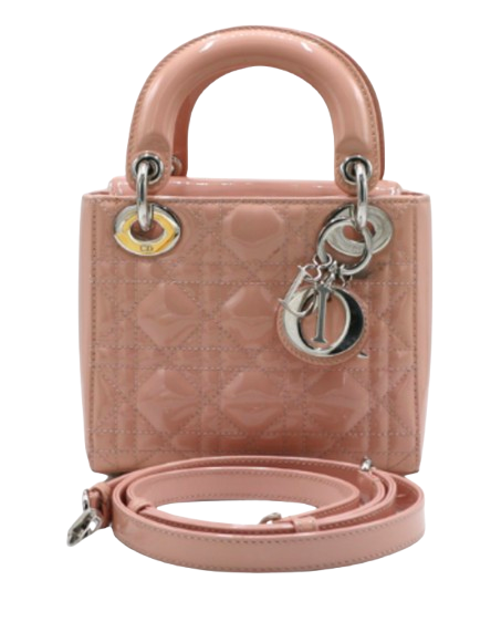 Dior Powder Pink Patent Cannage Mini Lady Dior