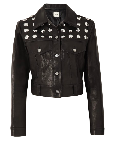 Khaite Black Rizzo Studded Leather Jacket