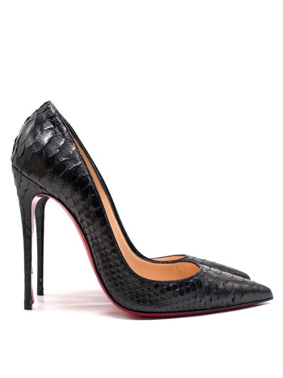 Christian Louboutin Black Python So Kate Pumps