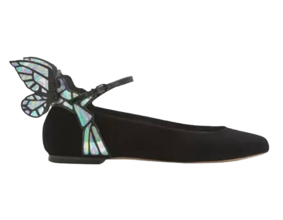 Sophie Webster Winged Black Ballerinas