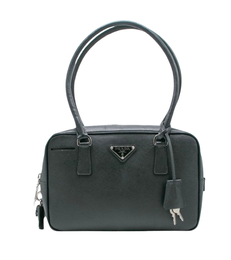 Prada Black Saffiano Bauletto Bag