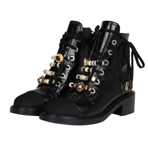 Chanel Metier D'Arts Combat Boots
