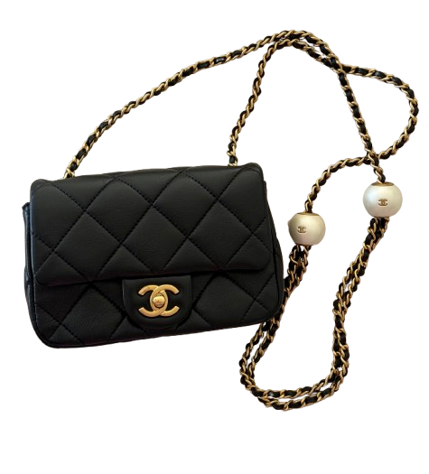 Chanel Black Lambskin ‘Pearl Crush’ Classic