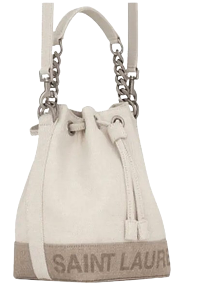 Saint Laurent Mini Canvas Rive Gauche Mini Bucket Bag