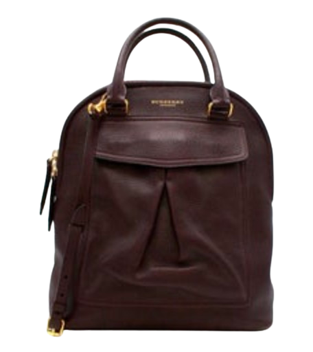 Burberry Deep Purple Leather Tote Bag With Strap