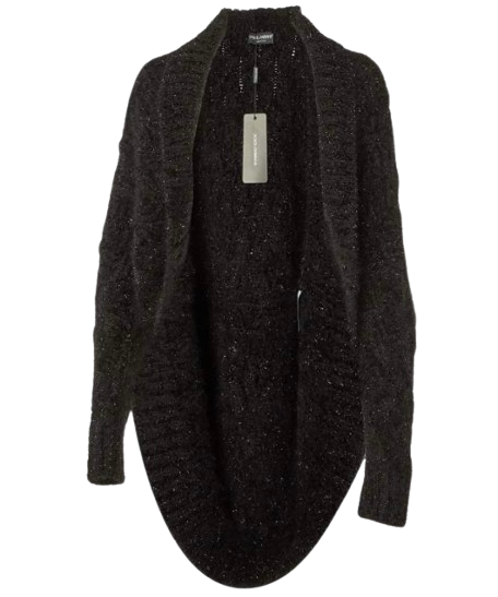 Dolce & Gabbana Heavy Knit Shimmery Wool Cardigan