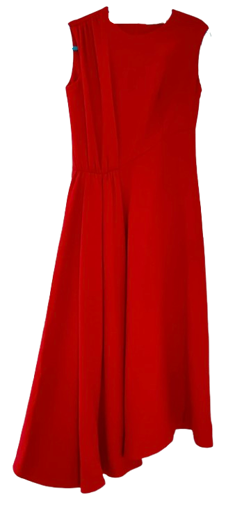 Emilia Wickstead Red Wool Crepe Midi Dress