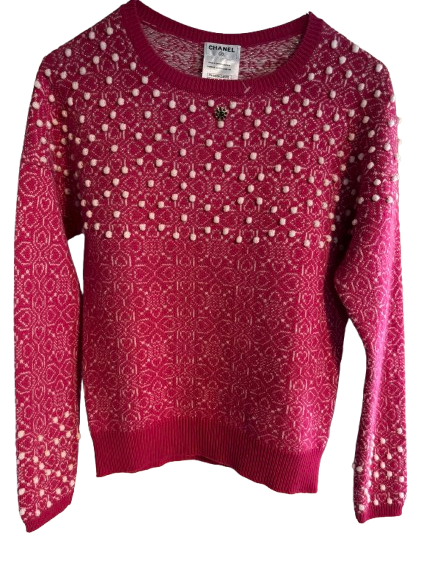 Chanel Pink Cashmere Bombay Collection Sweater