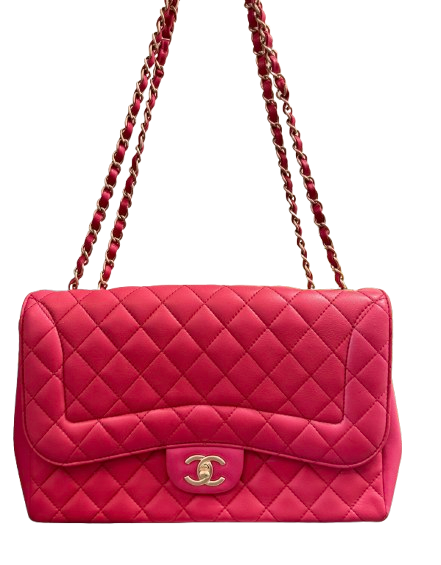 Chanel Raspberry Pink Jumbo Mademoiselle Chic Flap Bag