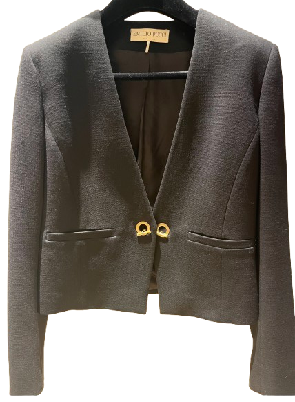 Pucci Black Virgin Wool Crepe Jacket