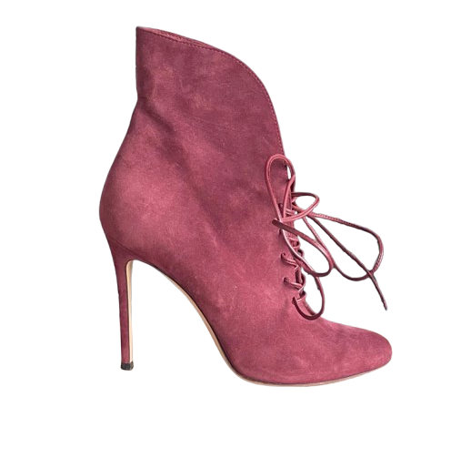 Gianvito Pink Suede Ankle Boots