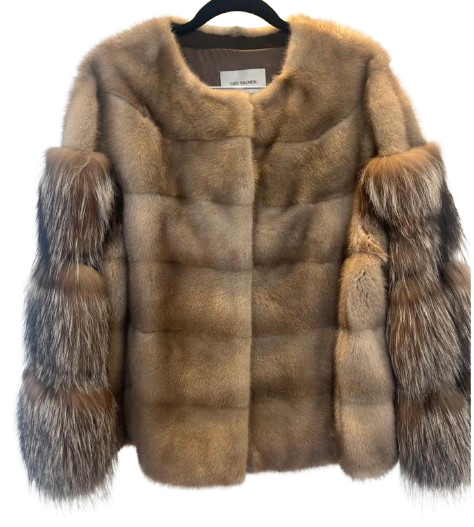 Yves Salomon Grey Mink Jacket/Coat
