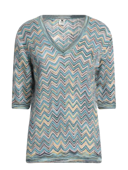 M Missoni Blue ZigZag Top