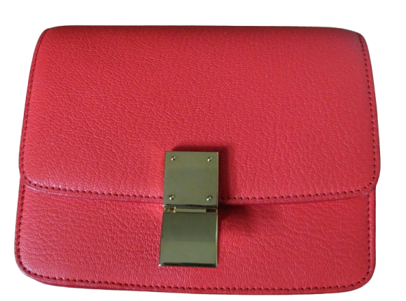 Celine Celiné Red Leather Classic Mini Box Bag