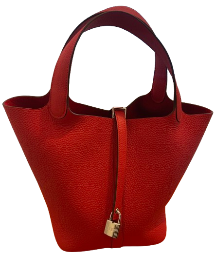 Hermes Rouge De Coeur Taurillon Clemence Picotin 22 Lock