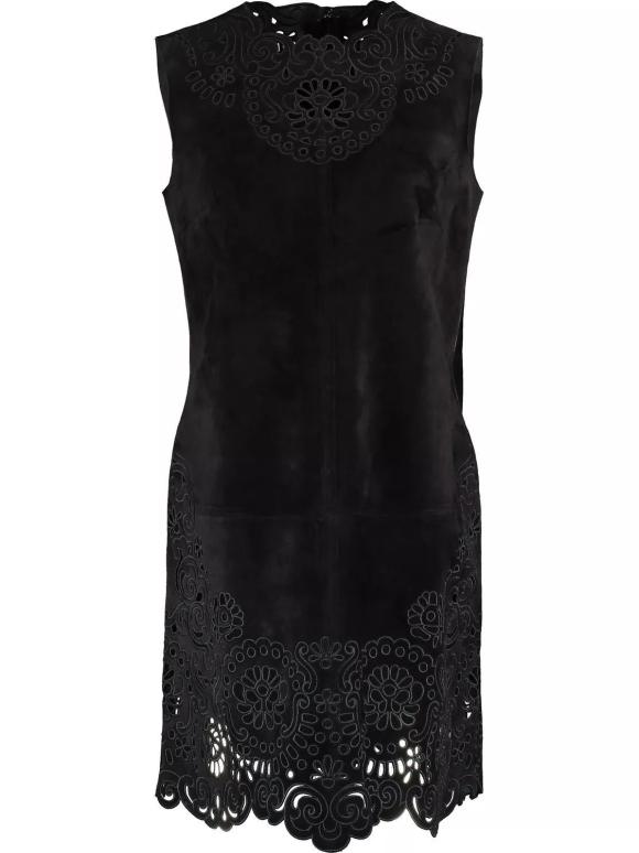 Dolce & Gabbana Black Suede/Leather Dress