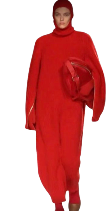 MaxMara Red Alpaca Wool Blend Bag