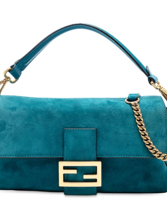 Fendi Medium Suede Baguette Satchel