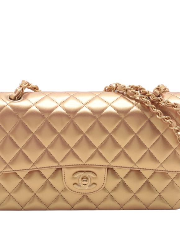 Chanel  Leather Medium Classic Lambskin Double Flap