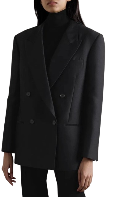 The Row Black Wool/Silk Blend Sandon Blazer