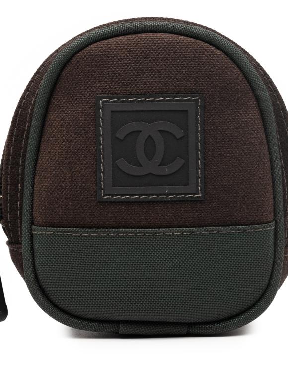 Chanel Brown Nylon And Canvas CC Sports Line Arm Pouch