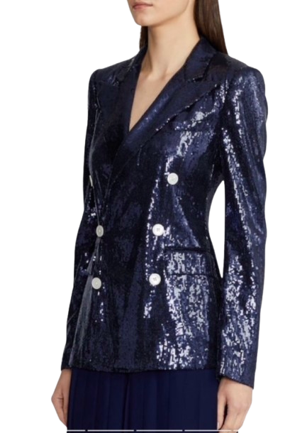 Ralph Lauren Collection Blue Sequin Camden Blazer