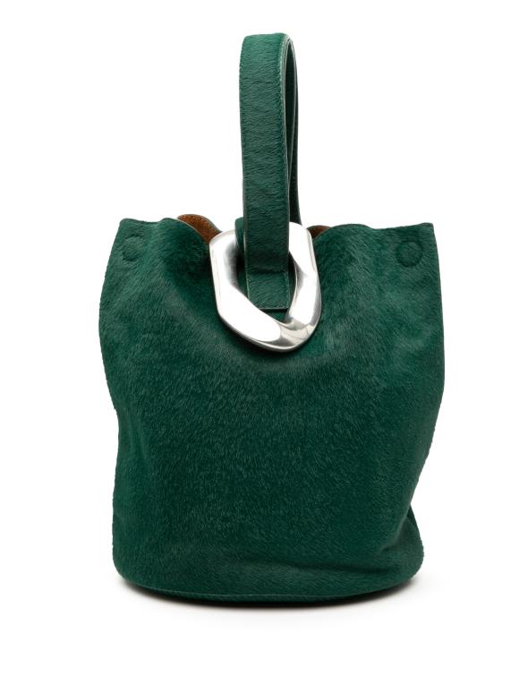 Bottega Veneta Green Small Pony Hair Drop Bucket Bag