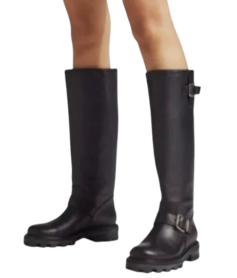 Jimmy Choo Tall Black Leather Biker lI Boots