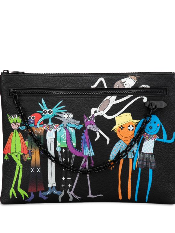 Louis Vuitton Virgil Abloh Monogram Taurillon Zoom With Friends A4 Pouch