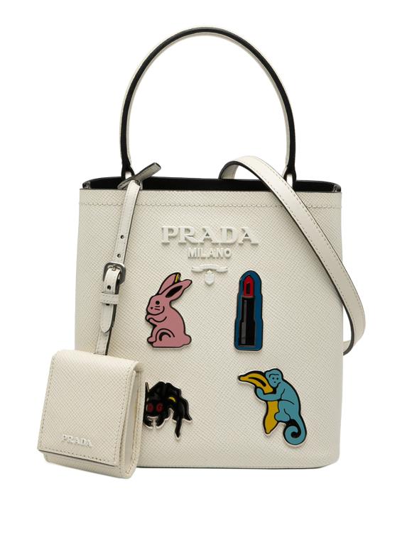 Prada Small Saffiano Cuir Smalto Panier Satchel