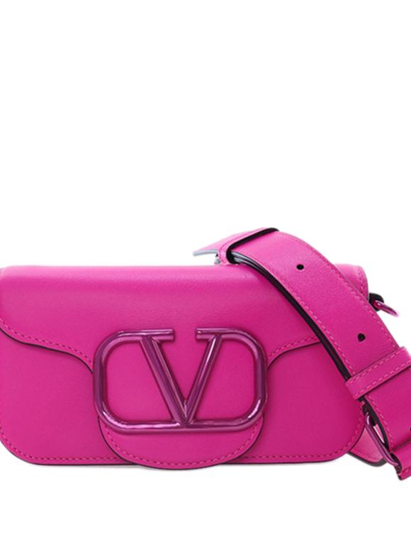 Valentino Hot Pink Small Calfskin VLogo Loco Satchel