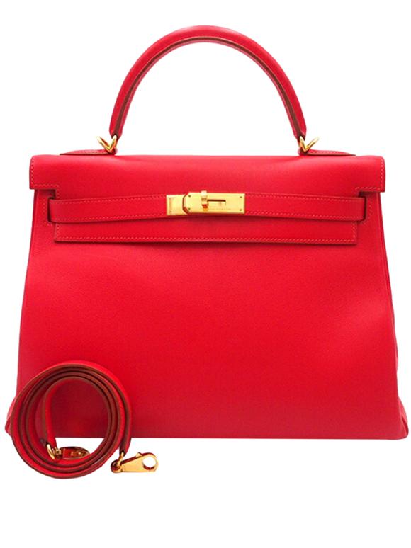 Hermes Rouge Vif Gulliver Kelly II Retourne 32