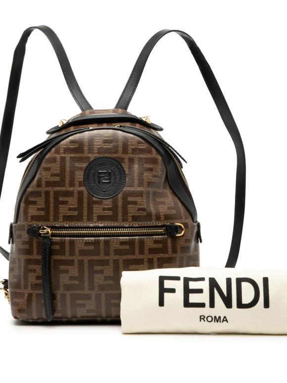 Fendi Zucca Coated Canvas FF 1974 Backpack