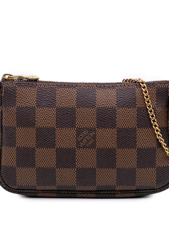 Louis Vuitton Coated Canvas Damier Ebene Mini Pochette Accessoires