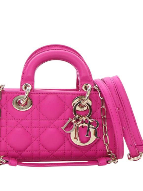 Dior Pink Micro Lambskin Cannage Lady D Joy