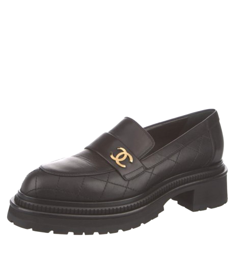 Chanel Black Quilted Leather Chunky Platform Loafers