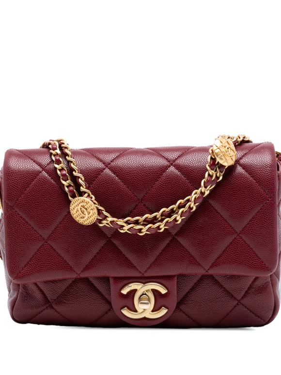 Chanel  Quilted Caviar Twist Your Buttons Min Flap