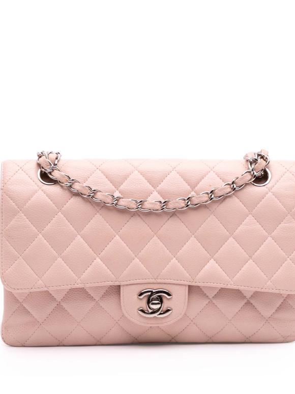 Chanel Pink Medium Classic Caviar Double Flap