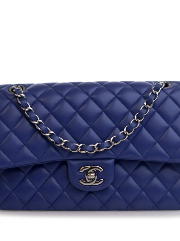 Chanel Blue Medium Classic Lambskin Double Flap