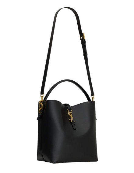 Saint Laurent Black Leather Bucket Bag