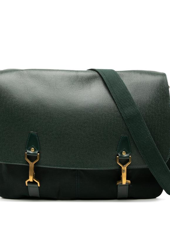 Louis Vuitton Dark Green Taiga Dersou Satchel