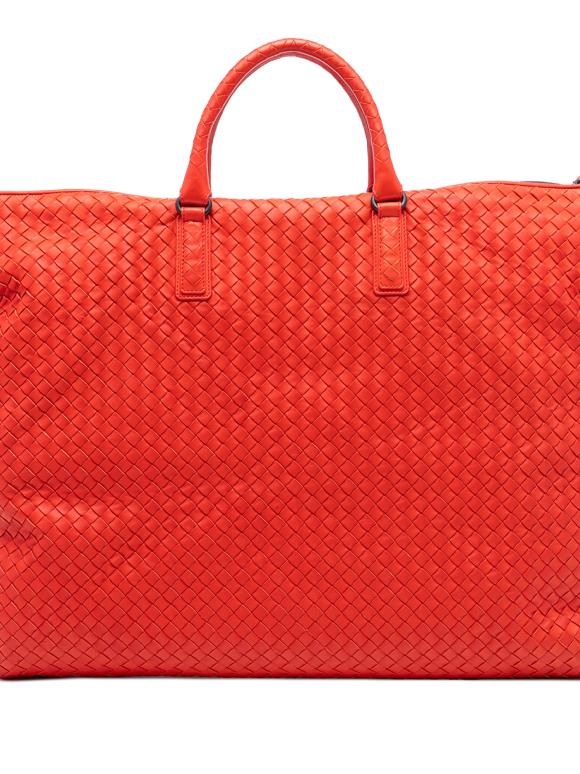Bottega Veneta Red Maxi Nappa Intrecciato Convertible Tote