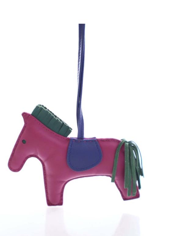 Hermes  Rouse Poupre Milo Lambskin Grigri Rodeo Bag Charm MM