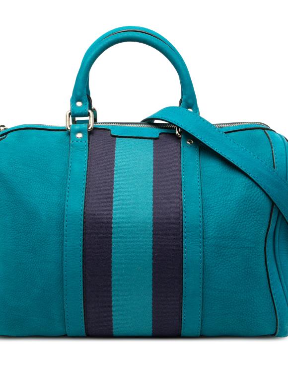 Gucci Turquoise Nubuck Web Joy Satchel