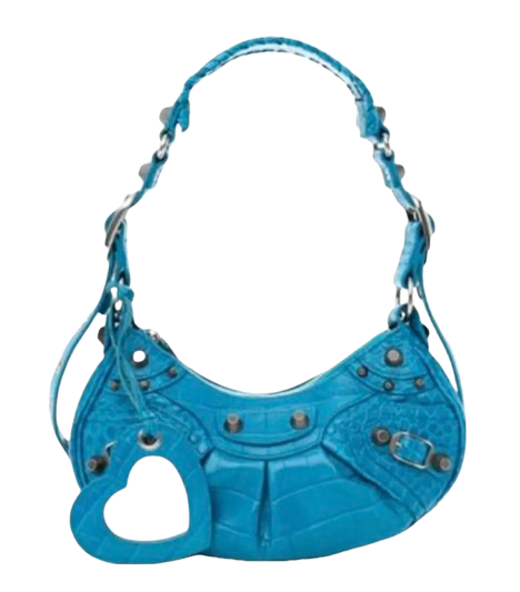 Balenciaga Blue Le Cagole Mock Croc XS  bag