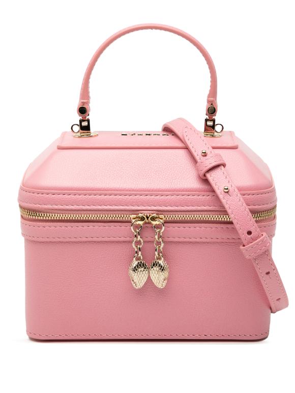 Bvlgari Pink Leather Serpenti Forever Vanity Bag
