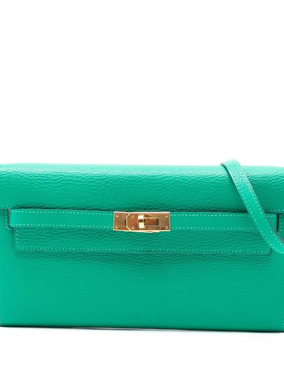 Hermes Menthe Chevre Mysore Kelly To Go Wallet