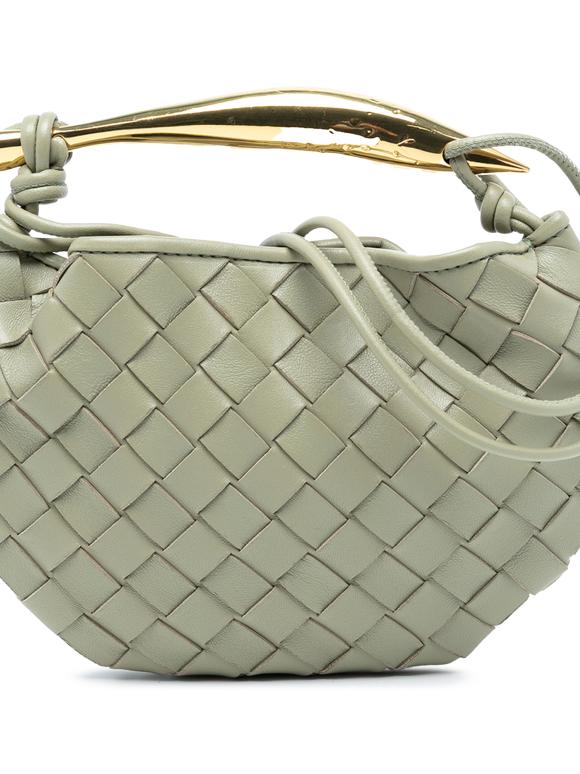 Bottega Veneta Grey Baby Lambskin Intrecciato Sardine