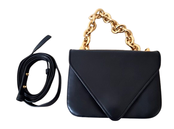 Bottega Veneta Black Leather Mount Cross Body Bag
